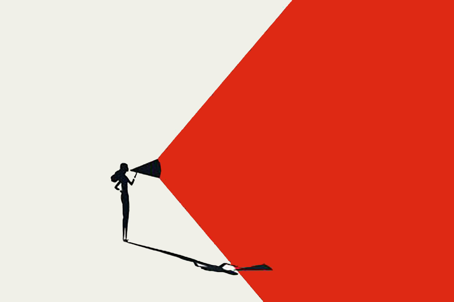 graphic of woman with megaphone