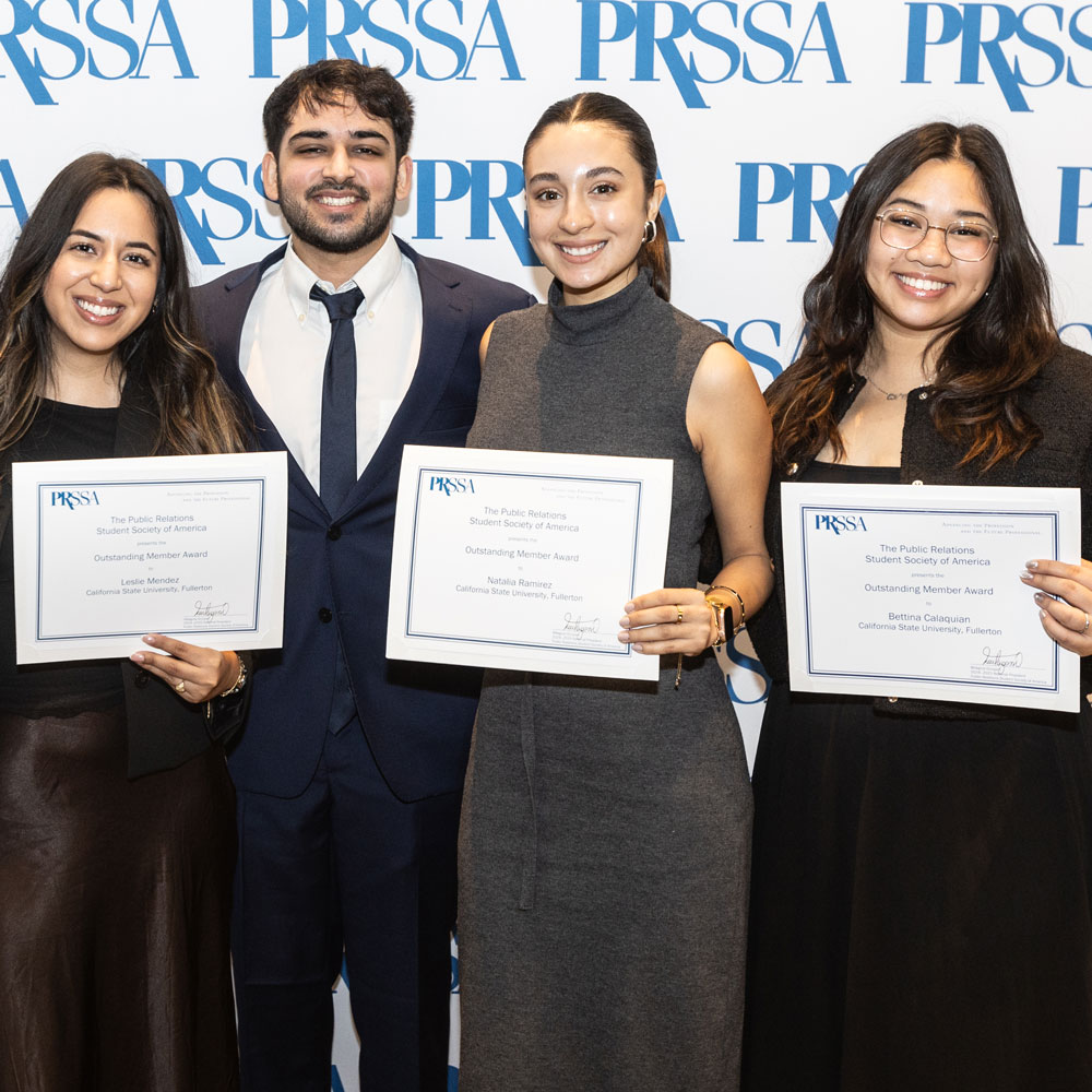 group of students holding certificates at PRSSA ICON 2024