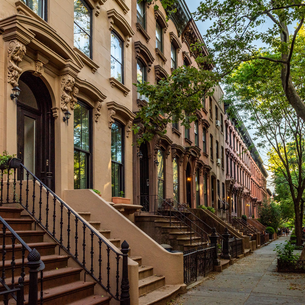 Historic brownstone street