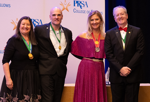 Sage Award Co-chairs Judy DeRango Wicks, Mark Dvorak, Kathy Barbour, and Sage Award honoree Philip Tate