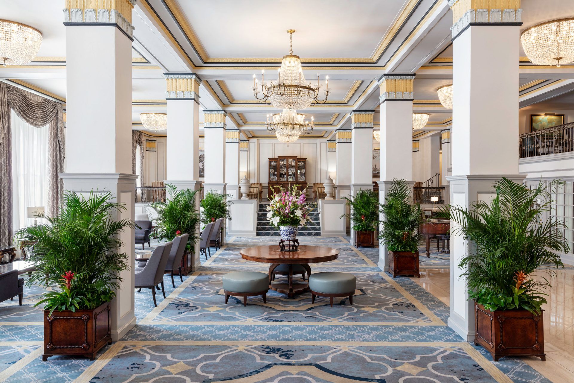 Lobby of Francis Marion Hotel in downtown Charleston, SC historic district