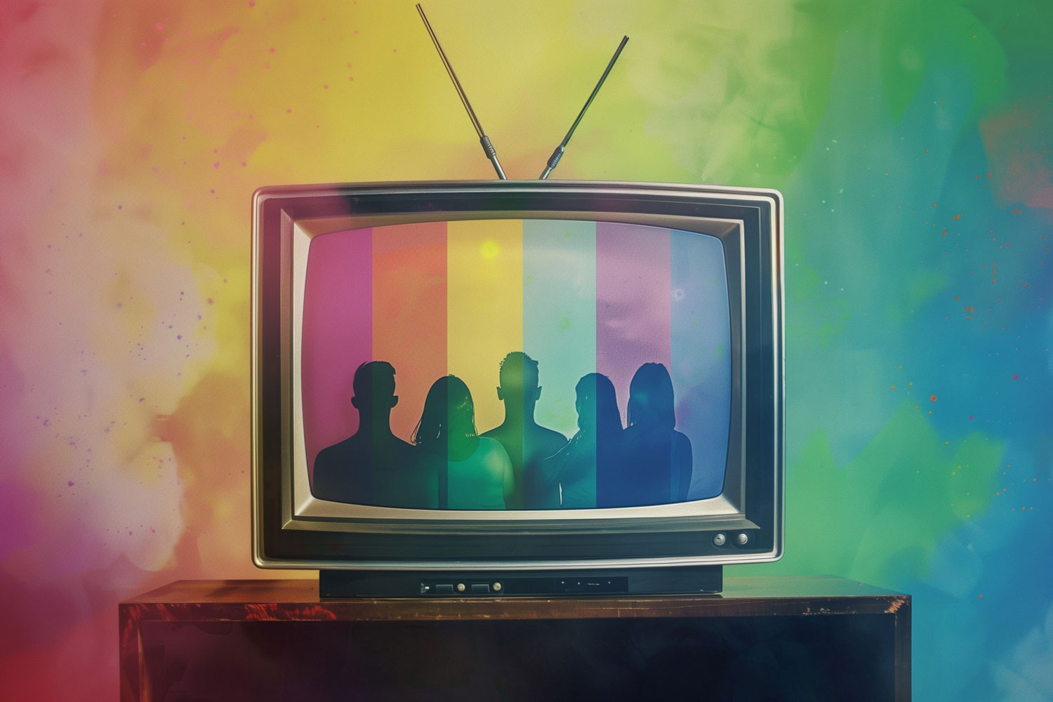 Retro television set with Pride imagery Retro television set with Pride imagery