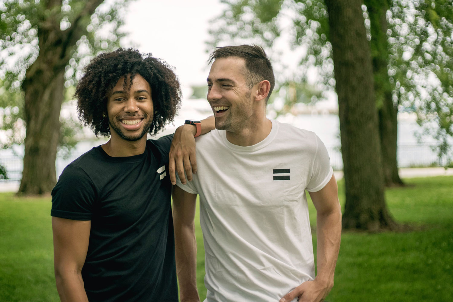 two smiling young men