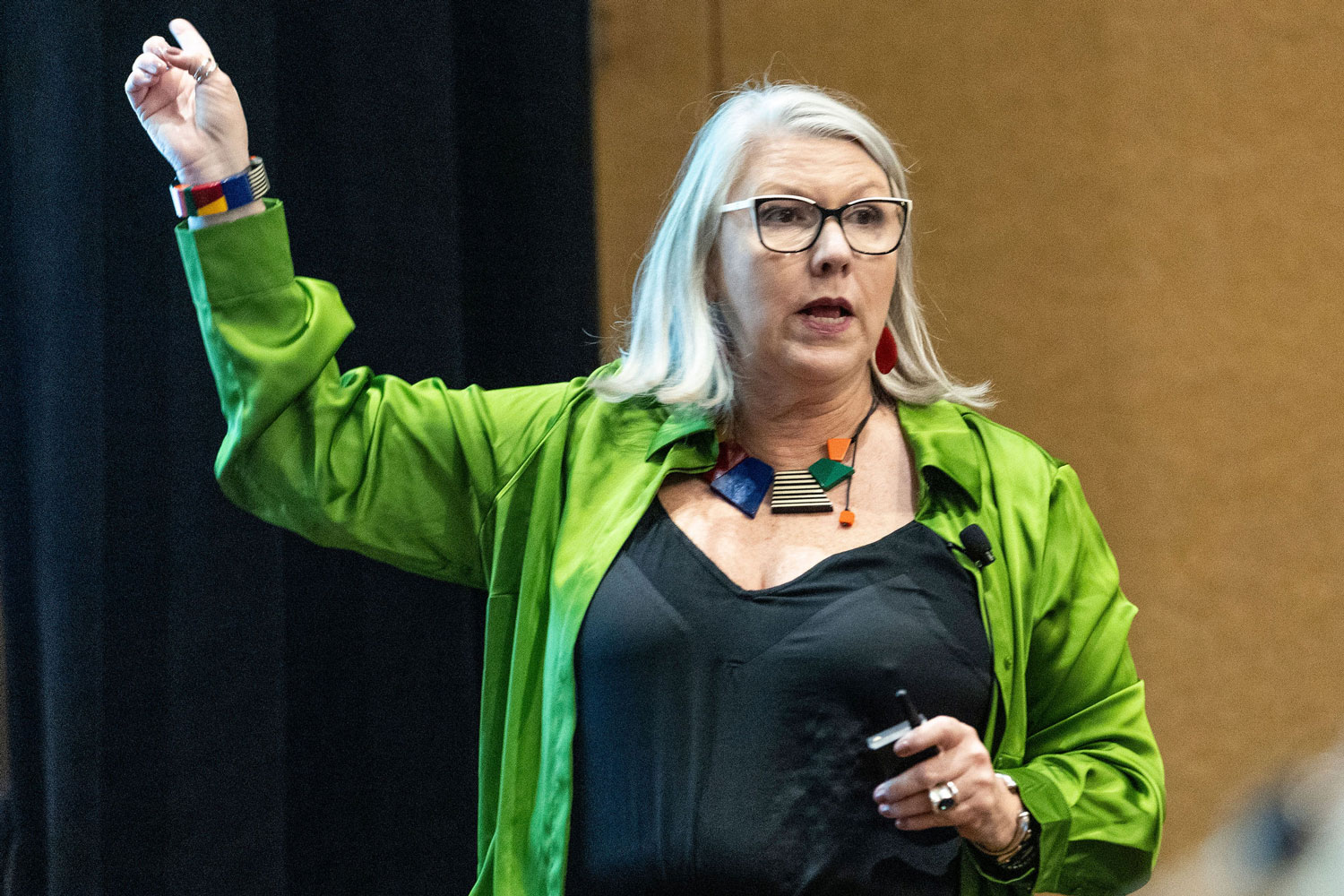 woman giving lecture